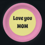 Gelber Big Dot Pappteller<br><div class="desc">Ein cooles,  lila,  großes Punktedesign in trendigen Farben mit Textvorlage. Klicken Sie auf Personalisieren,  um die kurzen Wörter nach Ihren Wünschen zu ändern,  oder kaufen Sie sie,  wie es ist. Moderne Tischdekoration.</div>