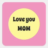 Gelber Big Dot Quadratischer Aufkleber