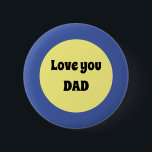 Gelber Big Dot Square Sticker Button<br><div class="desc">Ein cooles,  lila,  großes Punktedesign in trendigen Farben mit Textvorlage. Klicken Sie auf Personalisieren,  um die kurzen Wörter nach Ihren Wünschen zu ändern,  oder kaufen Sie sie,  wie es ist.</div>