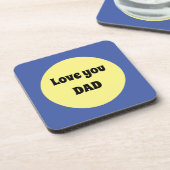 Gelber Big Dot Square Sticker Getränkeuntersetzer (Linke Seite)