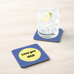 Gelber Big Dot Square Sticker Getränkeuntersetzer