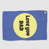 Gelber Big Dot Square Sticker Golfhandtuch (Horizontal)
