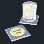 Gelber Big Dot Square Sticker Steinuntersetzer<br><div class="desc">Ein cooles,  lila,  großes Punktedesign in trendigen Farben mit Textvorlage. Klicken Sie auf Personalisieren,  um die kurzen Wörter nach Ihren Wünschen zu ändern,  oder kaufen Sie sie,  wie es ist.</div>