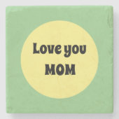 Gelber Big Dot Steinuntersetzer (Vorderseite)