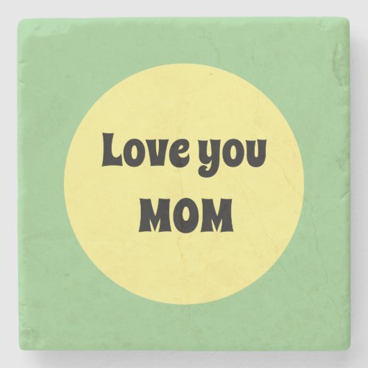 Gelber Big Dot Steinuntersetzer (Vorderseite)