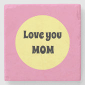 Gelber Big Dot Steinuntersetzer (Vorderseite)