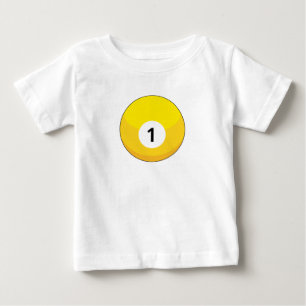 Gelber Billardball Nummer Eins Baby T-shirt