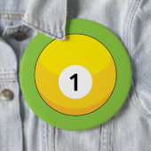 Gelber Billardball Nummer Eins Button (Beispiel)
