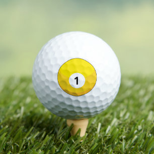 Gelber Billardball Nummer Eins Golfball