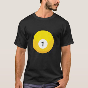Gelber Billardball Nummer Eins T-Shirt