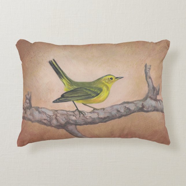 Gelber Bird Dekokissen (Vorderseite)