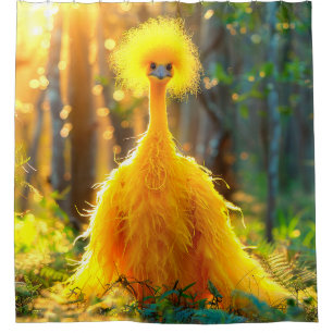 Gelber Bird Duschvorhang