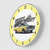 Gelber Bird Große Wanduhr (Winkel)