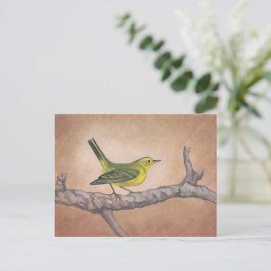 Gelber Bird Postkarte (Stehend Vorderseite)
