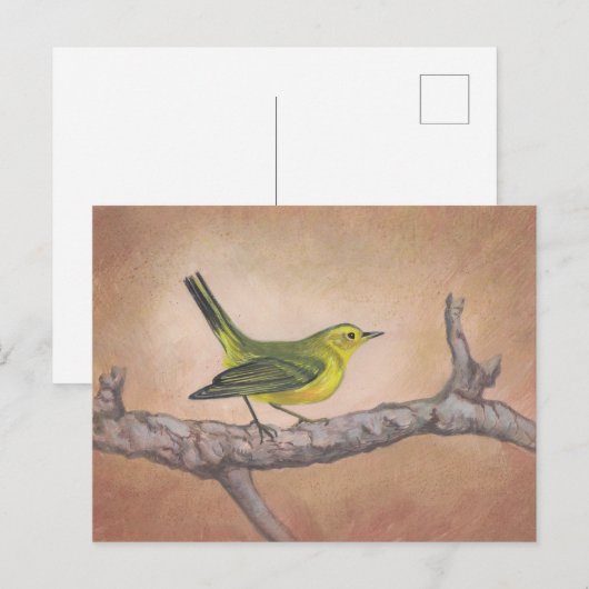 Gelber Bird Postkarte (Vorne/Hinten)