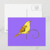 Gelber Bird Postkarte (Vorne/Hinten)