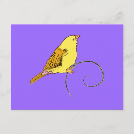 Gelber Bird Postkarte (Vorderseite)