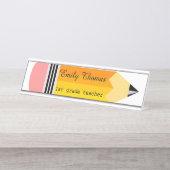 Gelber Bleistift-Lehrer Schreibtischnamensplakette (Vorderseite )