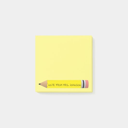 Gelber Bleistift Post-it Klebezettel (Vorderseite)