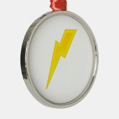 Gelber Blitz-Bolzen Silbernes Ornament (Rechts)