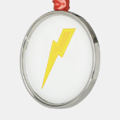 Gelber Blitz-Bolzen Silbernes Ornament (Links)