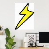 Gelber Blitzschlag Poster (Heimbüro)
