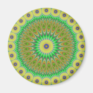 Gelber Blume Mandala Magnet