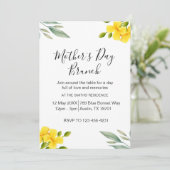 Gelber Blumen-Muttertags-Brunch-Party Einladung (Stehend Vorderseite)