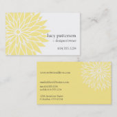 Gelber Blumen-Powerchic-stilvolle Geschäfts-Karten Visitenkarte (Vorne/Hinten)