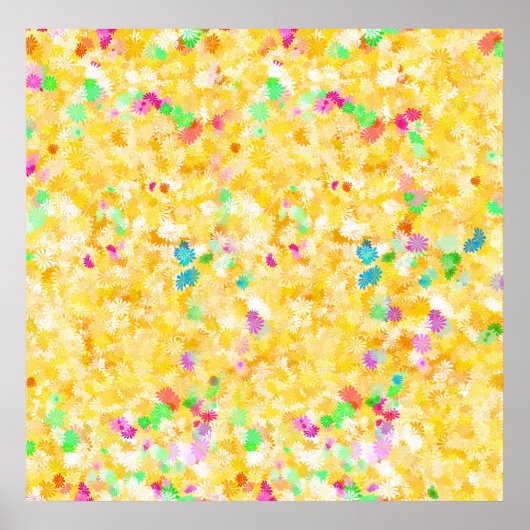 Gelber Blumenhintergrund Poster (Vorne)