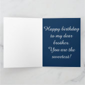 Gelber Blumenmuster-Bruder-Geburtstag Karte (Innenseite)