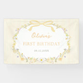 Gelber Blumenstreifen-Geburtstag Banner (Horizontal)