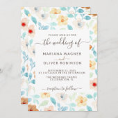 Gelber Blütenrost Einfache Blütenpracht Elegantes Einladung (Vorne/Hinten)