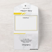 Gelber Boarding-Pass - Einladung zur Hochzeit (Außenbereich)