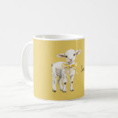 Gelber Bogen Lamm Sweetheart Kaffeetasse (Vorderseite Links)