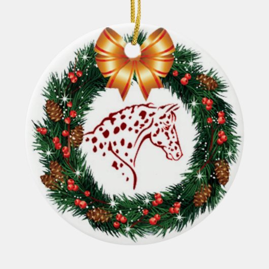 GELBER BOGEN-ROTAPPALOOSA KERAMIKORNAMENT (Vorne)