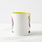 Gelber Bowlings-Ball; Buttone Zweifarbige Tasse (Mittel)