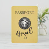 Gelber Brasilien-Pass Save the Date (Stehend Vorderseite)
