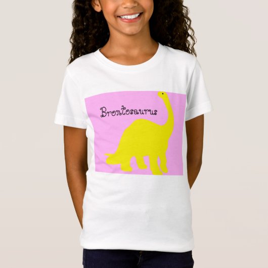Gelber Brontosaurus-T - Shirt für Kinder (Vorderseite)