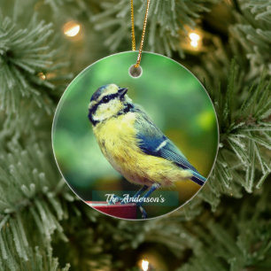Gelber Brustvogel Foto Personalisiert Keramik Ornament