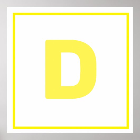 Gelber Buchstabe D Poster (Vorne)