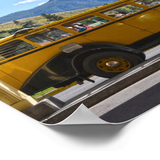 Gelber Bus, Yellowstone Nationalpark, Wyoming Poster (Ecke)