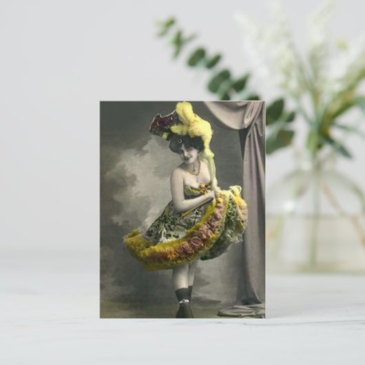 Gelber Cancan Postkarte (Stehend Vorderseite)