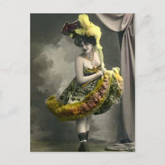 Gelber Cancan Postkarte (Vorderseite)