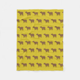 gelber Capybara Fleecedecke