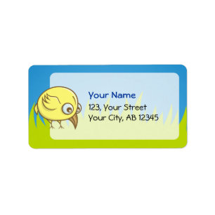 Gelber Cartoon Adressaufkleber