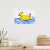 Gelber Cartoon Ducky Poster (Küche)