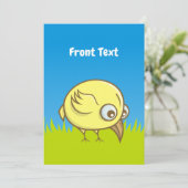 Gelber Cartoon Einladung (Stehend Vorderseite)