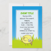 Gelber Cartoon Einladung (Rückseite)