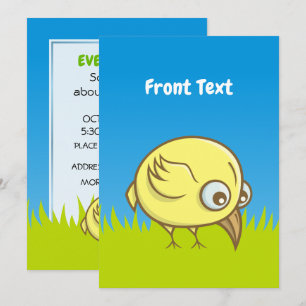 Gelber Cartoon Einladung